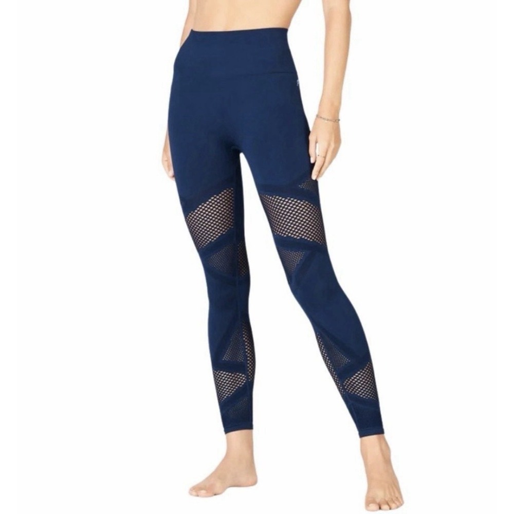 Fabletics Mosaic High Waisted 7/8 Compression leggings Navy Blue Sz Sm 4-6 NWT